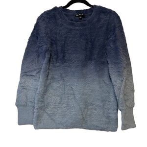 INC International Concepts Blue Gradient Fuzzy Sweater